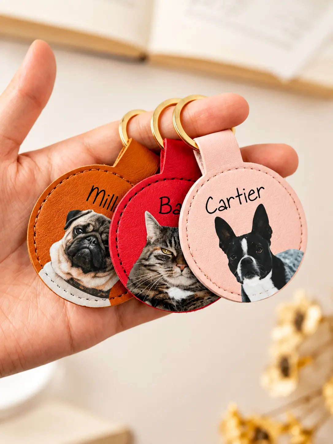 Custom Pet Portrait Keychain