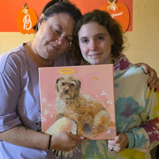  Heartfelt memorial tribute ideas for a beloved pet, including a custom hand-painted portrait to honor their memory after passing