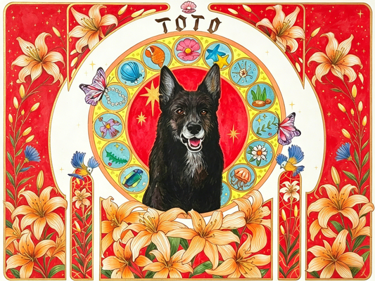 Custom pet portrait displayed beautifully on a home wall — spring refresh tips for pet portrait display from Bolapawzi