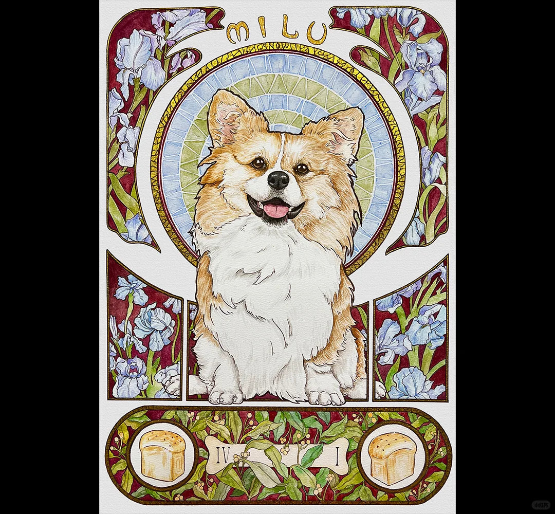 “Musha” Princess Style Custom Pet Portrait-"MILU"