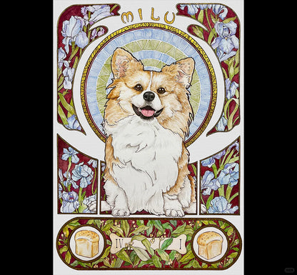 “Musha” Princess Style Custom Pet Portrait-"MILU"
