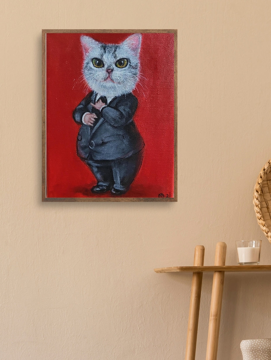 Artistic Style Hand-Painted Custom Pet Portrait-The Lawyer