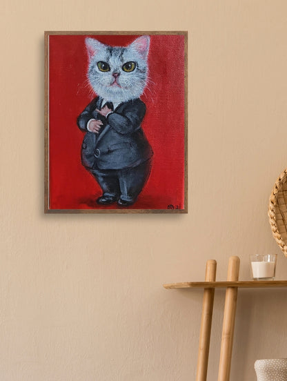 Artistic Style Hand-Painted Custom Pet Portrait-The Lawyer