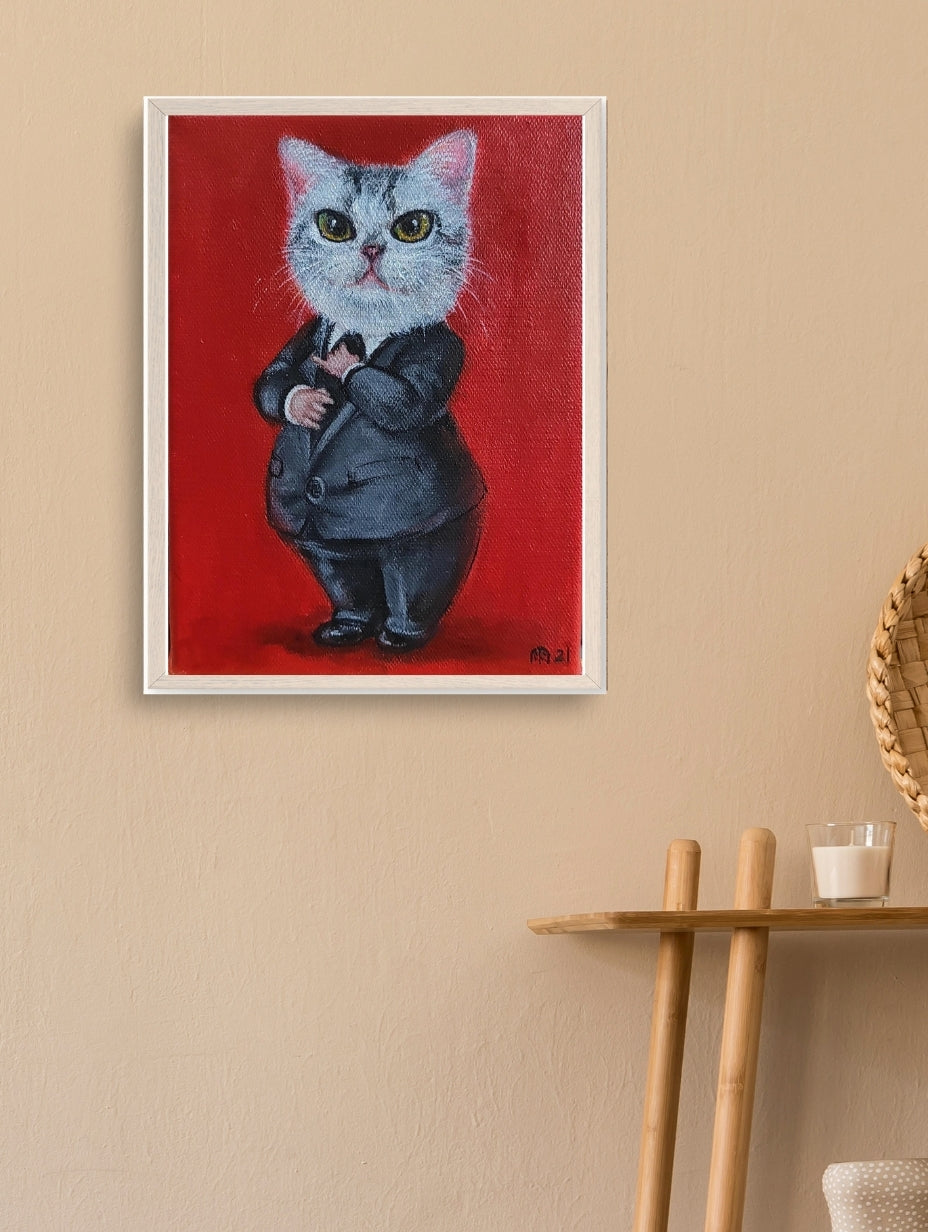 Artistic Style Hand-Painted Custom Pet Portrait-The Lawyer