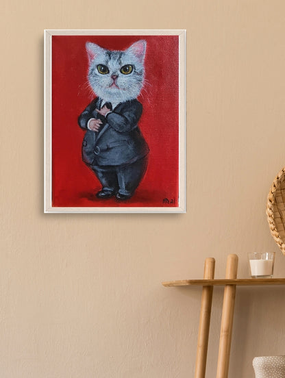 Artistic Style Hand-Painted Custom Pet Portrait-The Lawyer