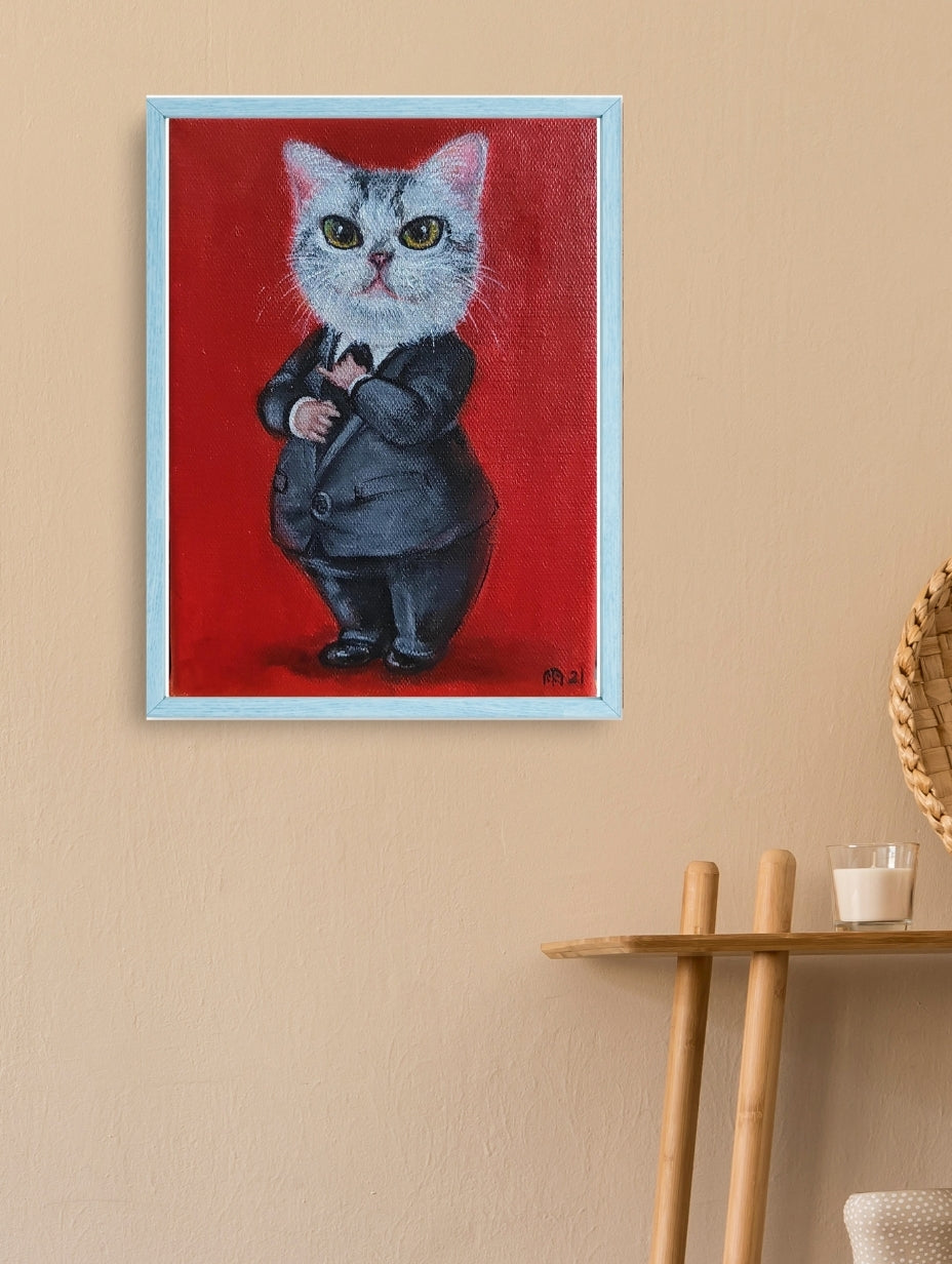 Artistic Style Hand-Painted Custom Pet Portrait-The Lawyer