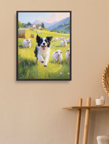Élever des moutons - Peint à la main