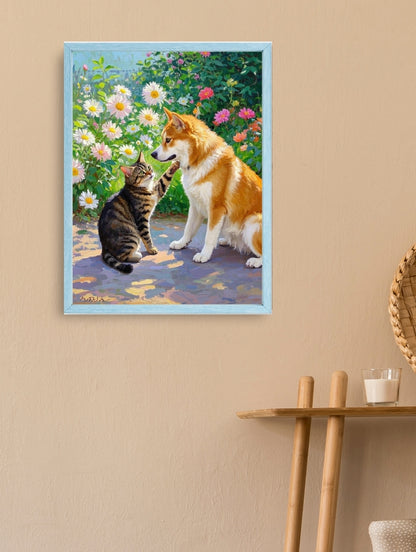 Artistic Style Hand-Painted Custom Pet Portrait-Lakeside