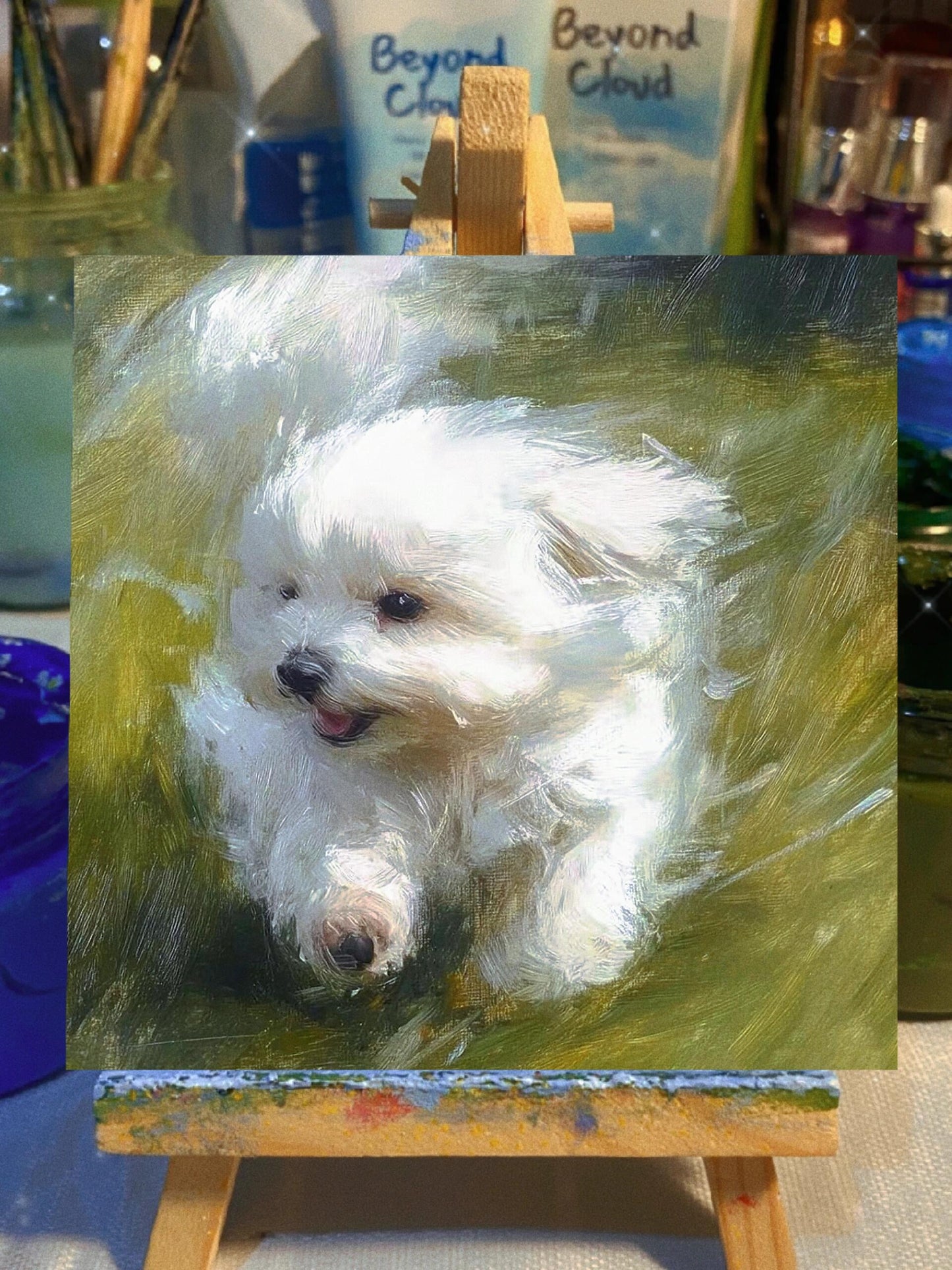 Artistic Style Hand-Painted Custom Pet Portrait-Financialization