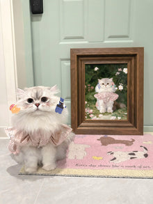 Artistic Style Hand-Painted Custom Pet Portrait-Flowers by the pond
