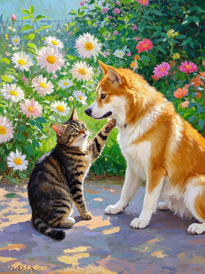 Artistic Style Hand-Painted Custom Pet Portrait-Lakeside