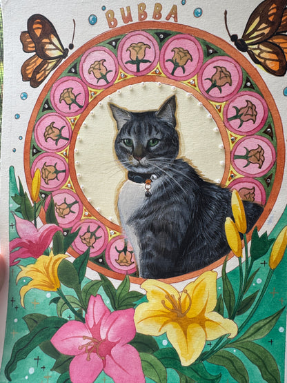 Mucha Style Custom Pet Portrait