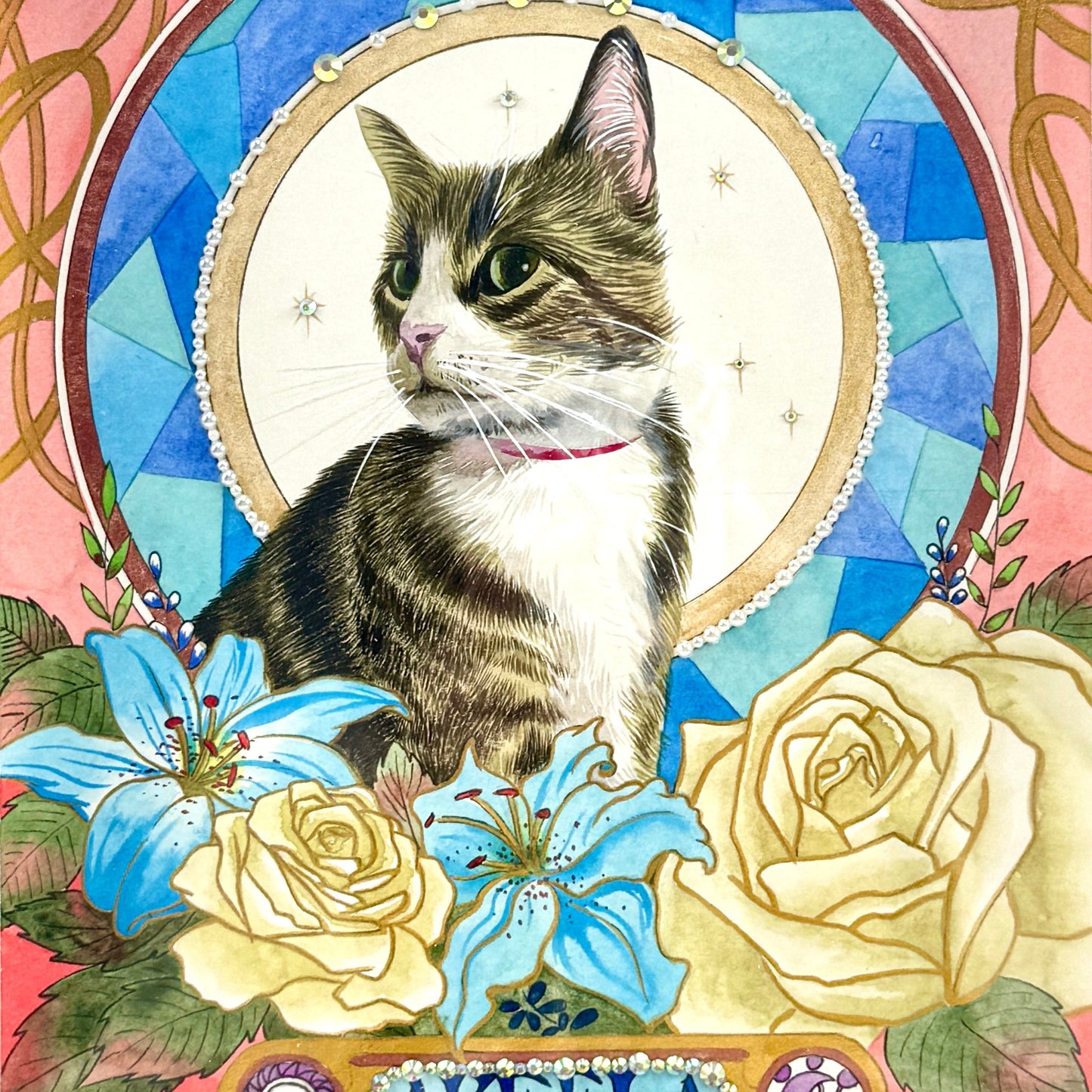 Mucha Style Custom Pet Portrait