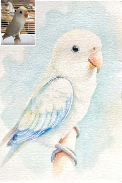 Custom Hand-Painted Original Pet Watercolor Artwork (Customized from Photos)