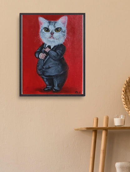 Artistic Style Hand-Painted Custom Pet Portrait-The Lawyer