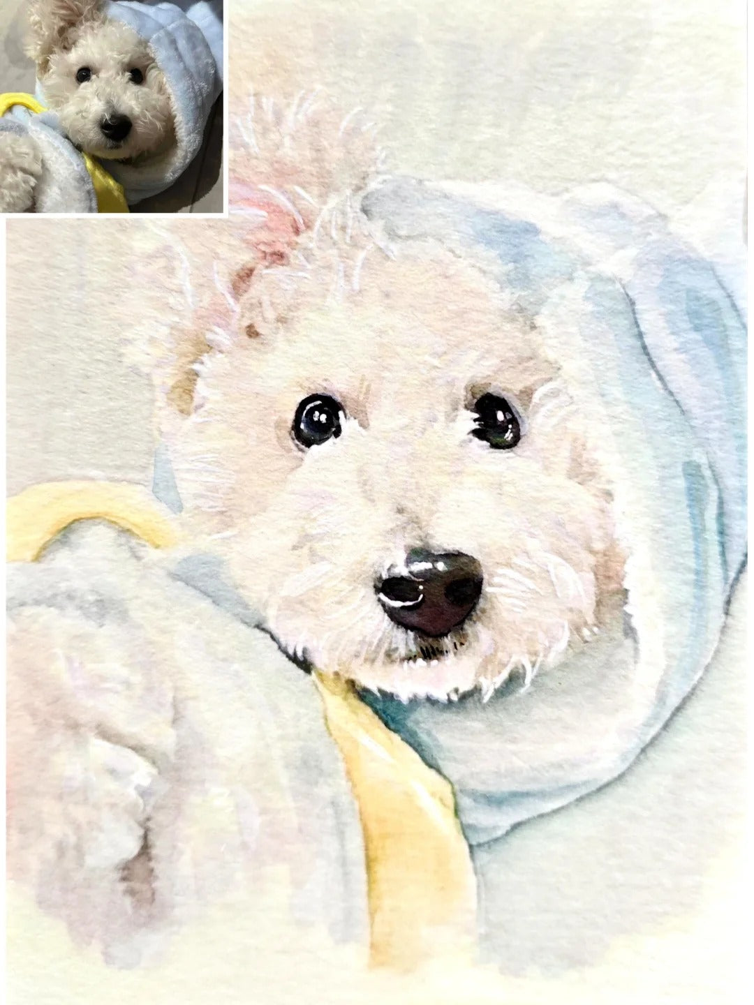 Custom Hand-Painted Original Pet Watercolor Artwork (Customized from Photos)