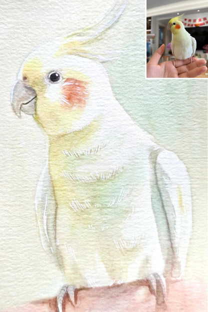 Custom Hand-Painted Original Pet Watercolor Artwork (Customized from Photos)