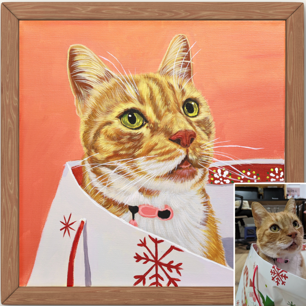 Hand-Painted Realistic Oil Pet Portrait Custom| Lifetime Keepsake