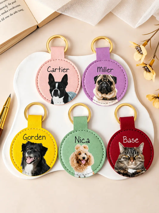 Porte-clés portrait personnalisé d’animal de compagnie