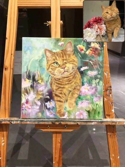 Portrait d'animal de compagnie, peinture à l'huile réaliste