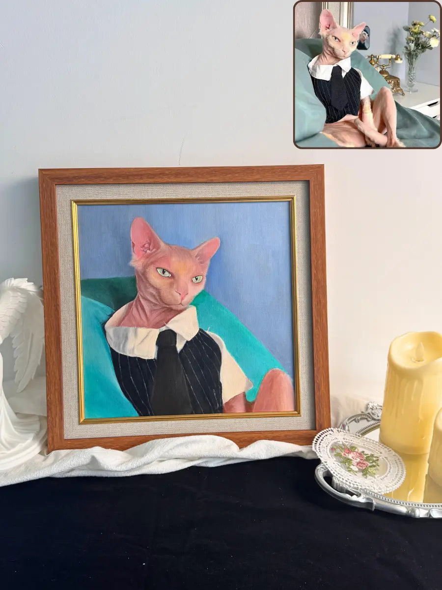 Custom Hand-Painted Pet Portrait — Premium Acrylic, Realistic Style