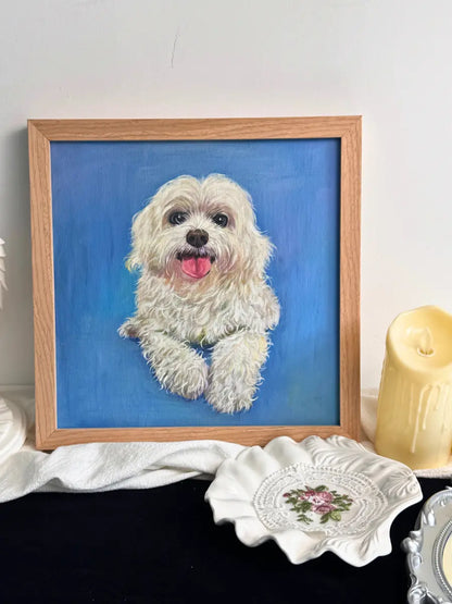 Portrait d'animal de compagnie, peinture à l'huile réaliste