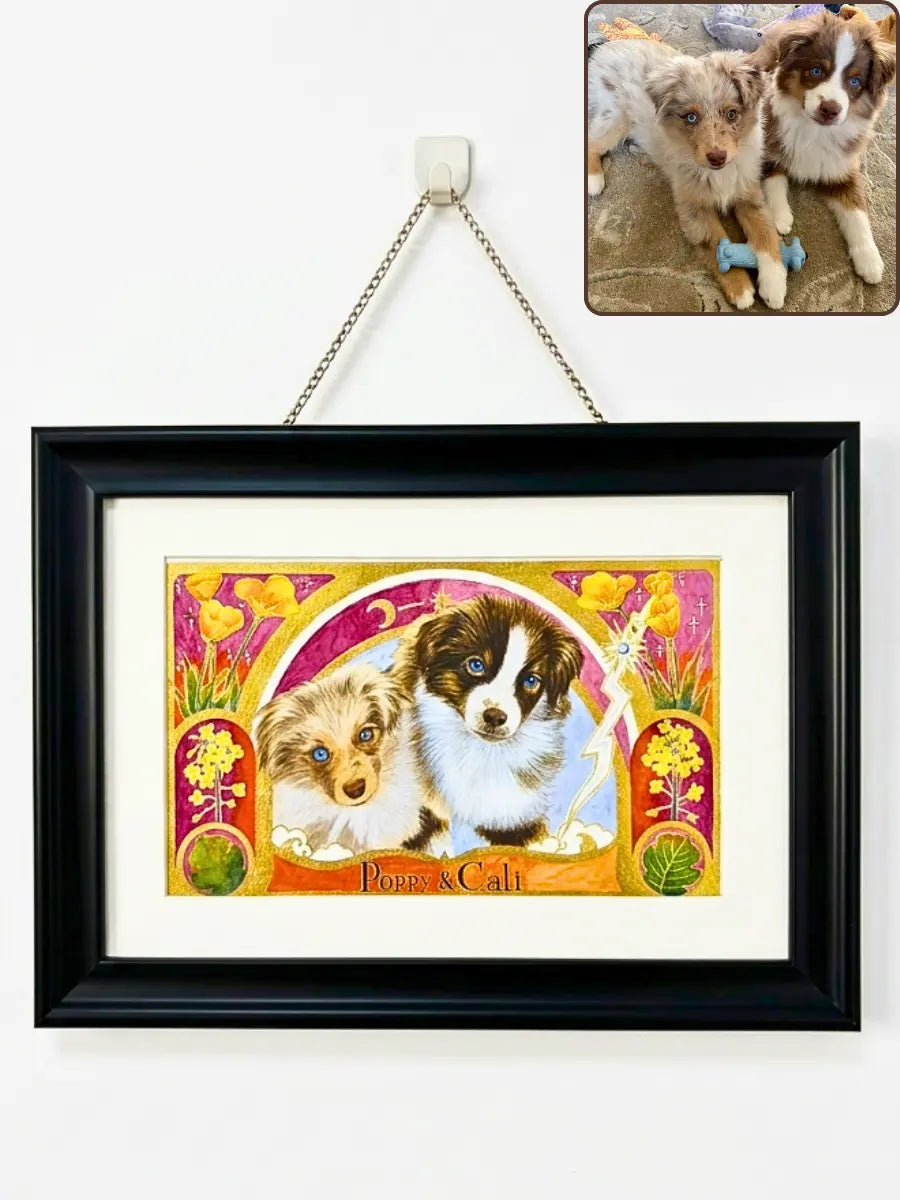 Art Nouveau Pet Portrait — Custom Mucha-Style, Hand-Painted
