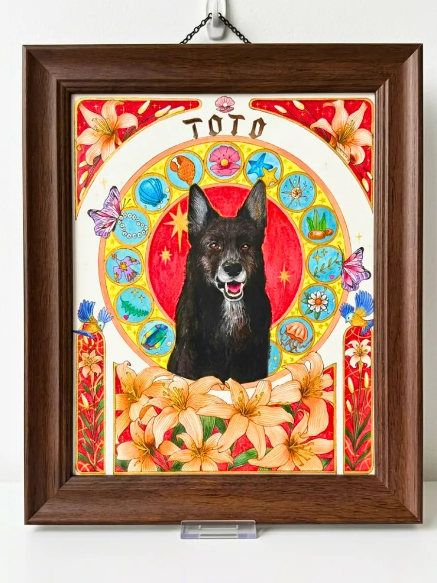 Art Nouveau Pet Portrait — Custom Mucha-Style, Hand-Painted