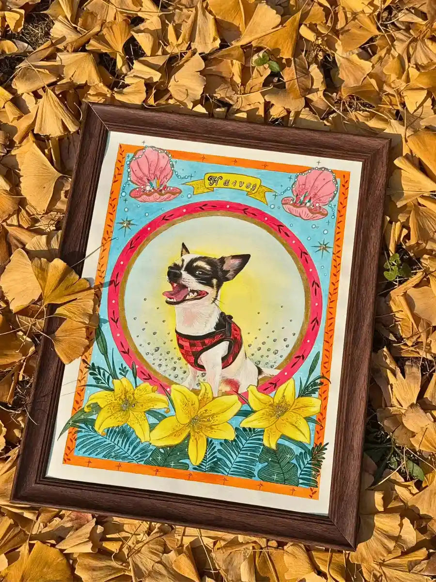 Art Nouveau Pet Portrait — Custom Mucha-Style, Hand-Painted
