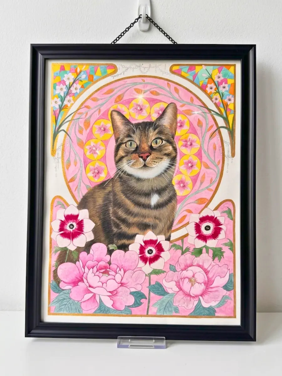 Art Nouveau Pet Portrait — Custom Mucha-Style, Hand-Painted