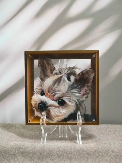 Custom 3D multi-layer acrylic pet portrait - modern depth effect hand-painted wall art