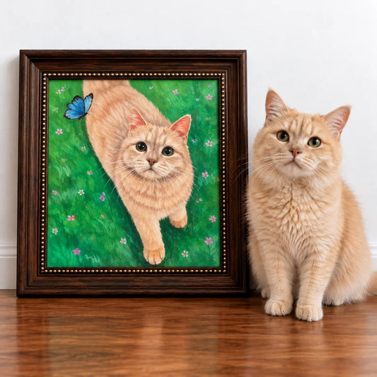 Custom Hand-Painted Pet Portrait — Premium Acrylic, Realistic Style