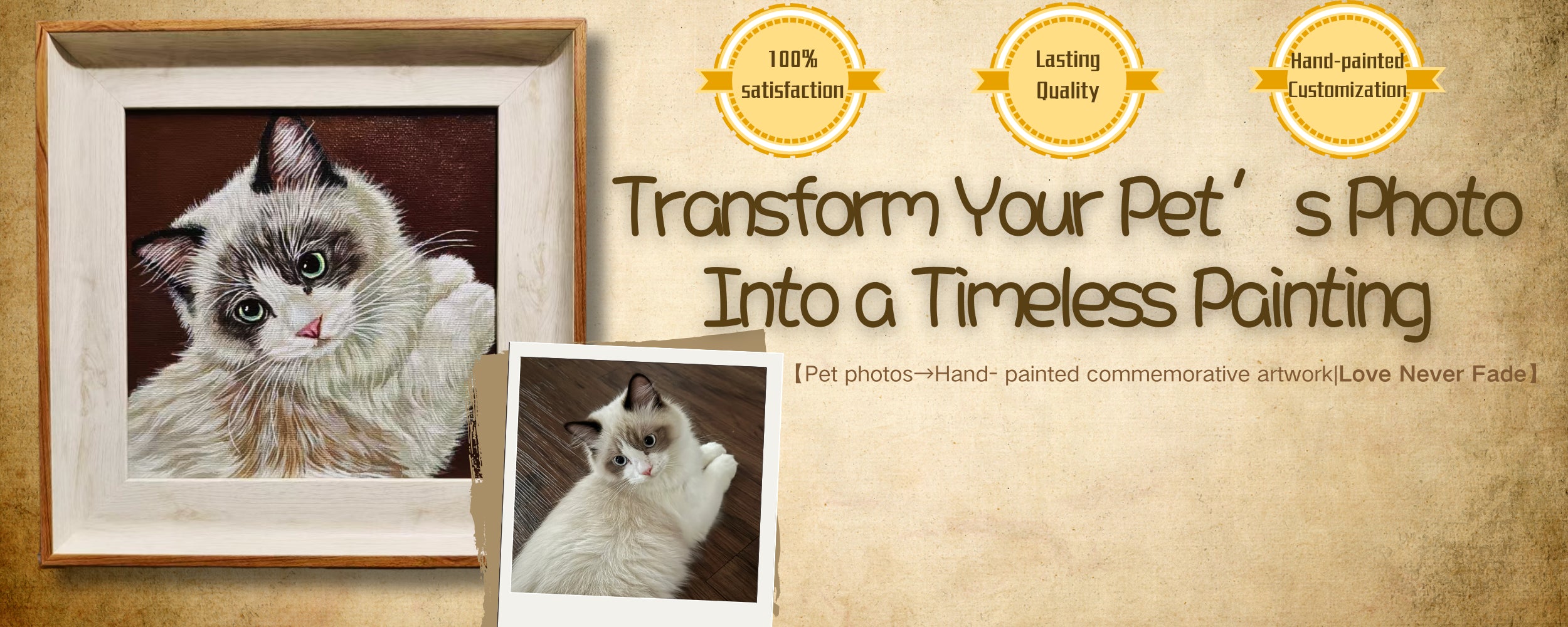 Hand-painted Custom Acrylic Pet Portraits