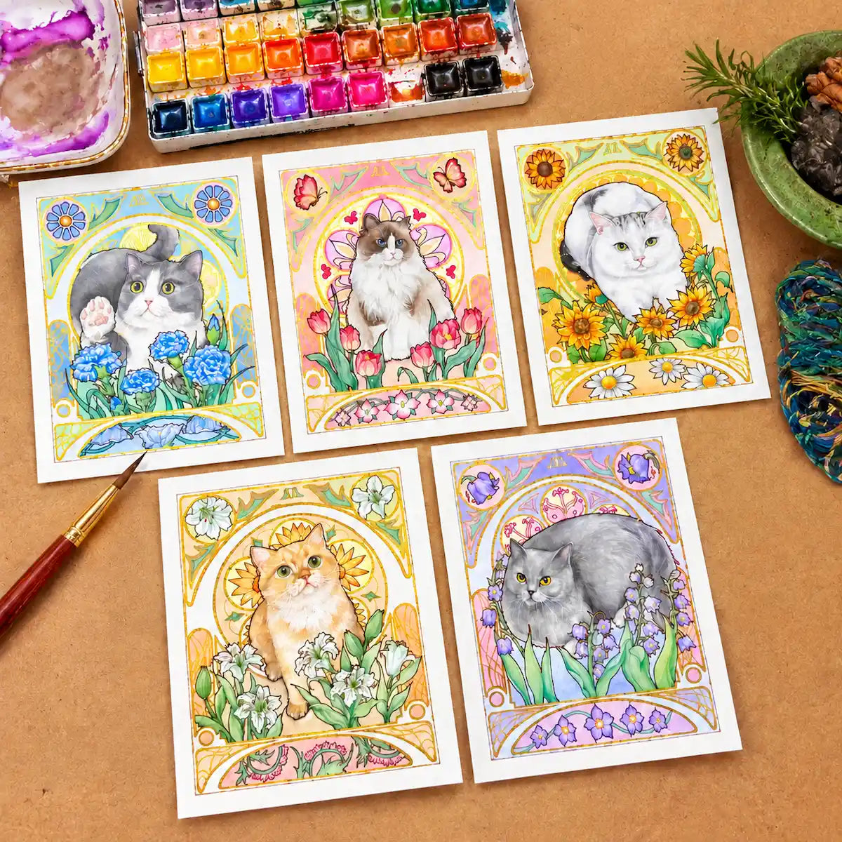 Art Nouveau Pet Portrait — Custom Mucha-Style, Hand-Painted