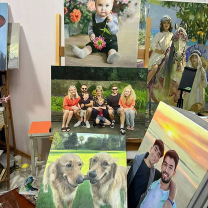 Custom Oil Portraits From Photos—Perfect for Couples, Families, Commemorative Occasions, and Gifts