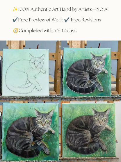 Portrait d'animal de compagnie, peinture à l'huile réaliste