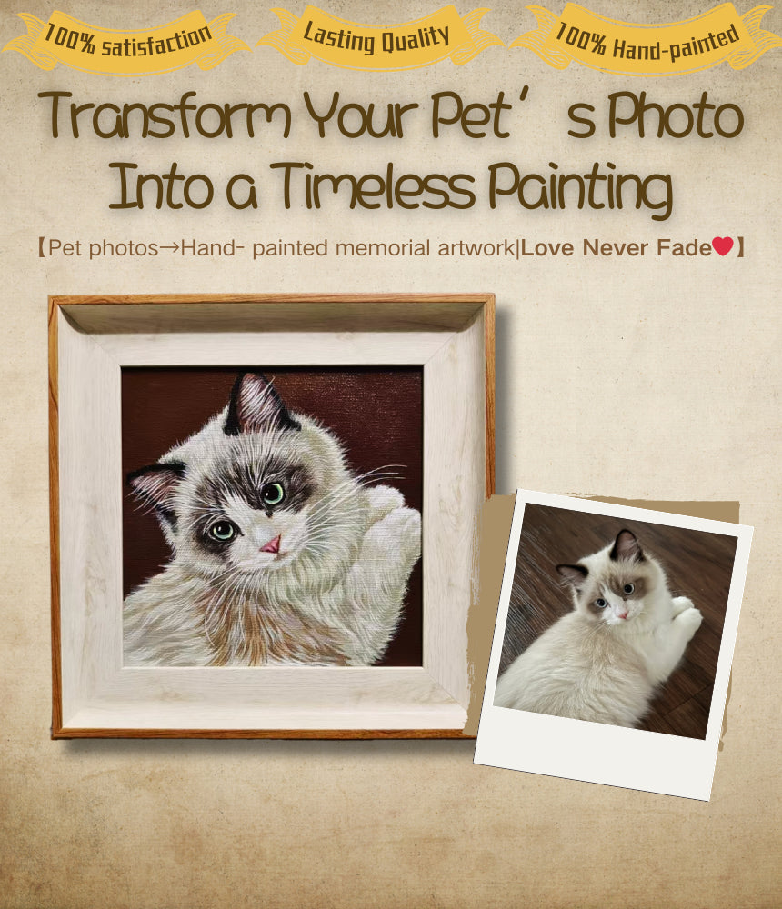 100% Hand-Painted Custom Acrylic Pet Portraits