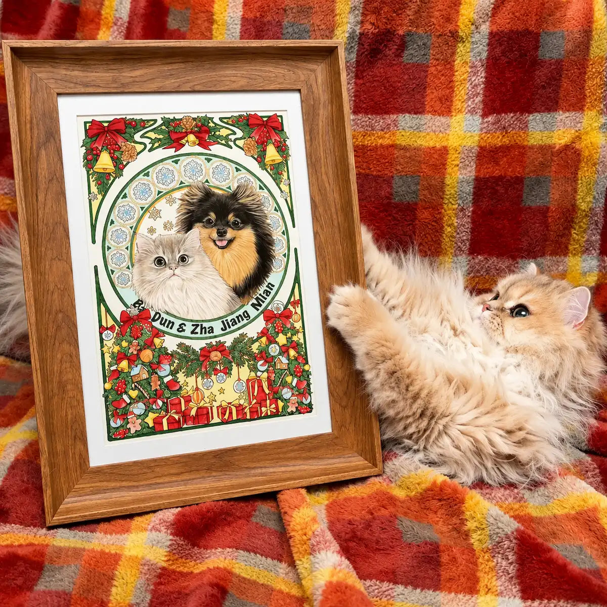 Art Nouveau Pet Portrait — Custom Mucha-Style, Hand-Painted