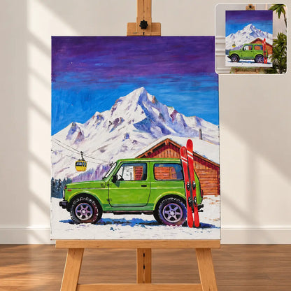 Custom Car Oil Painting Portraits From Photo