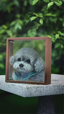Portrait d'animal de compagnie en acrylique multicouche 3D - Décoration murale personnalisée à 7 couches pour chiens/chats - Peinture de portrait d'animal personnalisée pour les amateurs de portraits d'animaux en 3D